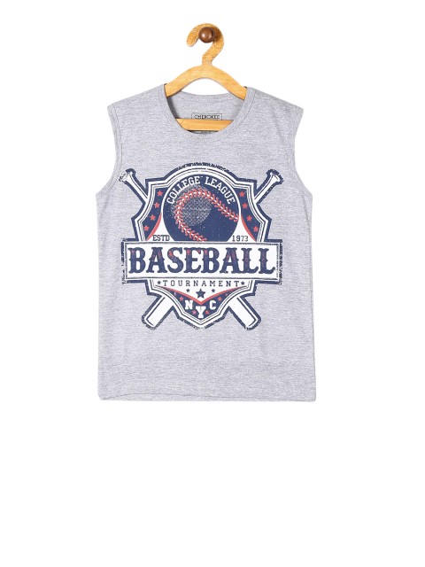 

Cherokee Boys Grey Printed Round Neck T-shirt