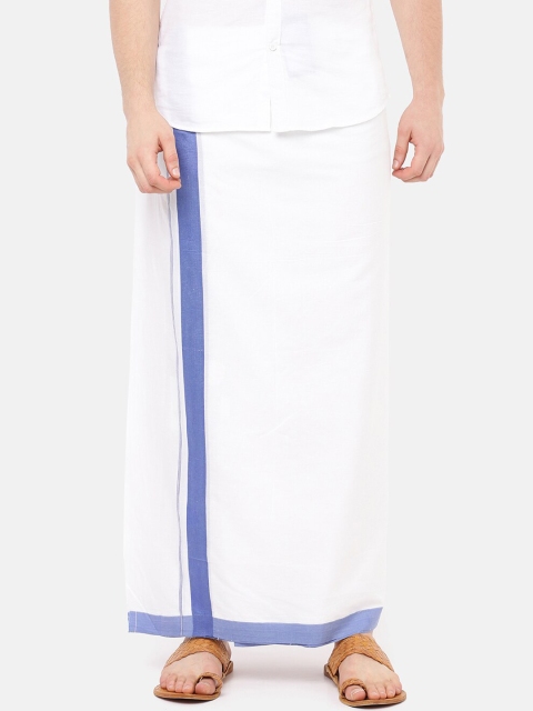 

RAMRAJ COTTON Men White Solid Panchami Spl Dhoti