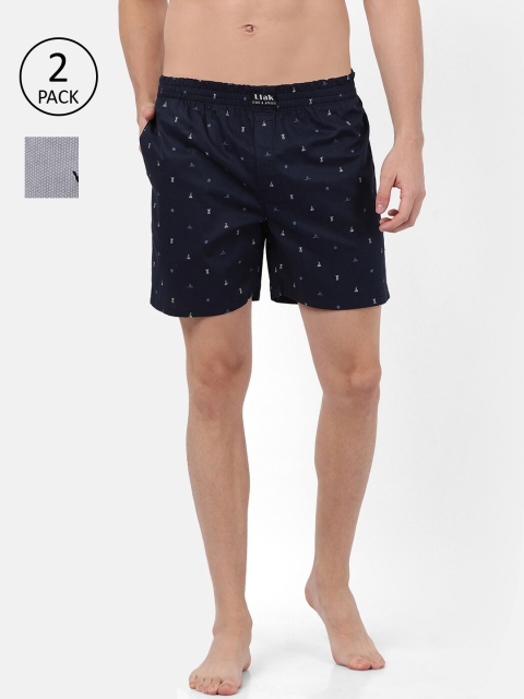 

Llak Jeans Men Pack of 2 Boxers SP-SET-2-DK-GR, Navy blue