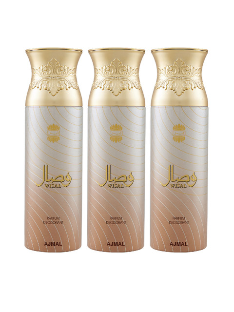 

Ajmal Unisex Set of 3 Deodorant, Gold