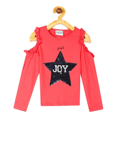 

Cherokee Girls Pink Embellished Top