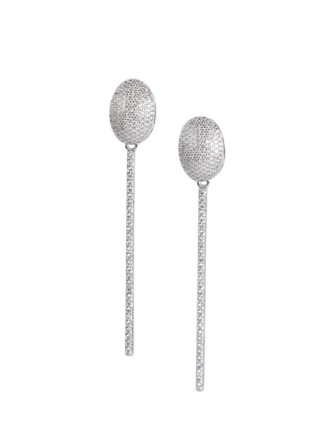 

shaze Rhodium-Plated Quirky Drop Earrings, Silver