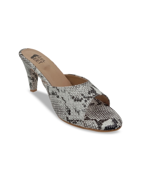 

FEEL FEET Women Black & White Printed Heels