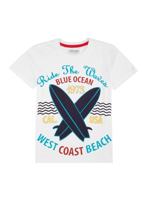 

Cherokee Boys White Printed Round Neck T-shirt