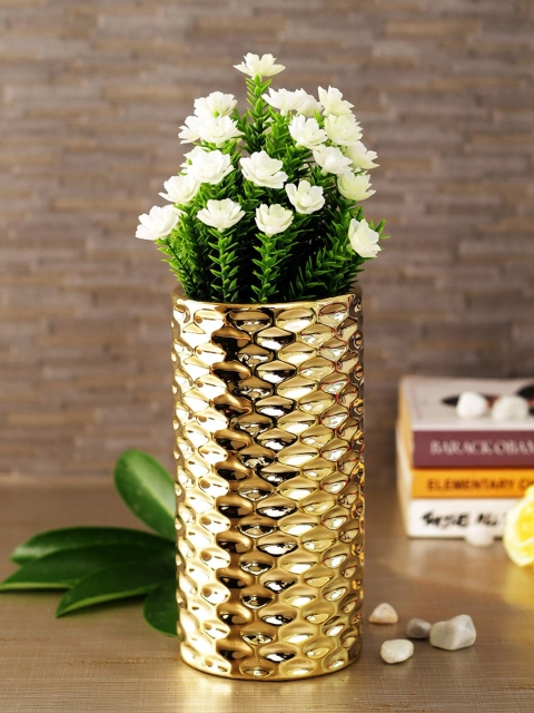 

TIED RIBBONS Gold-Toned Textured Ceramic Flower Vase