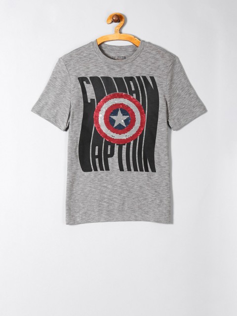 

GAP Boys Grey & Black Marvel Flippy Sequin Short Sleeve T-Shirt