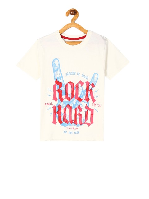 

Cherokee Boys White & Red Printed Round Neck T-shirt