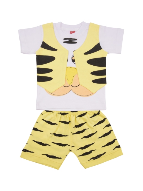 

Jb Club Infant Boys Yellow & White Tiger Print Layered T-shirt & Shorts