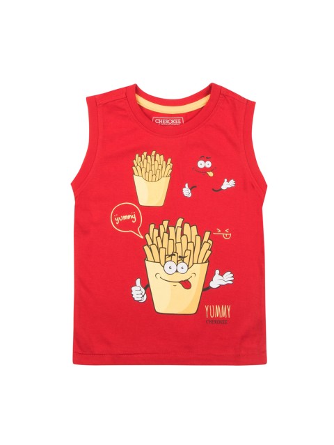 

Cherokee Boys Red Printed Round Neck T-shirt