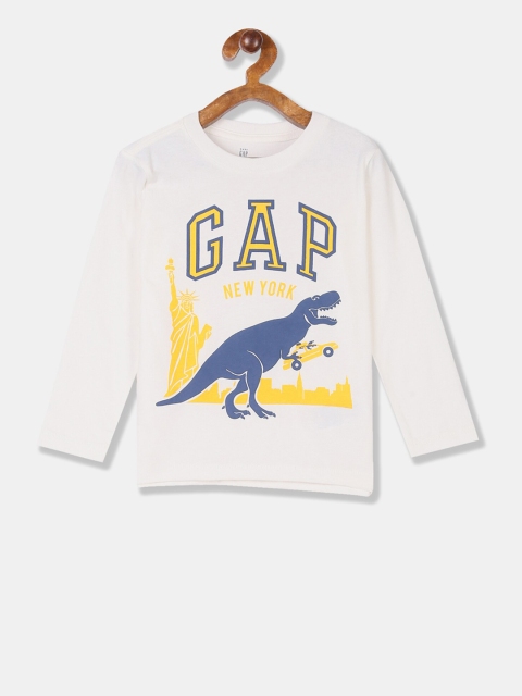 

GAP Boys Baby White & Yellow Printed City Logo Tee
