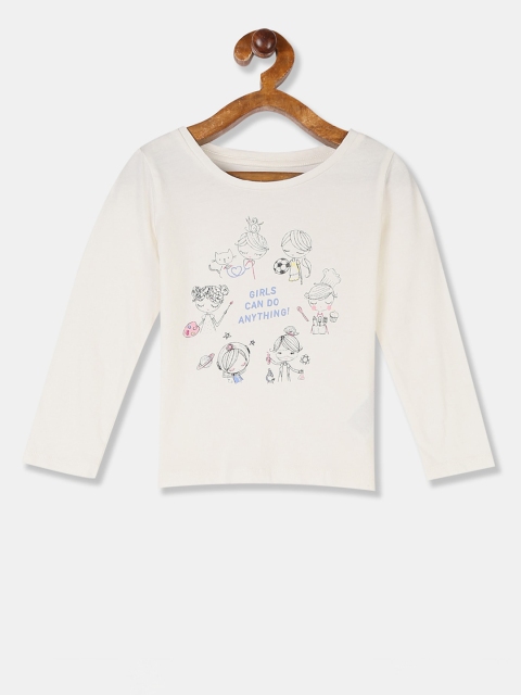 

GAP Baby White Sparkle Graphic Long Sleeve T-Shirt
