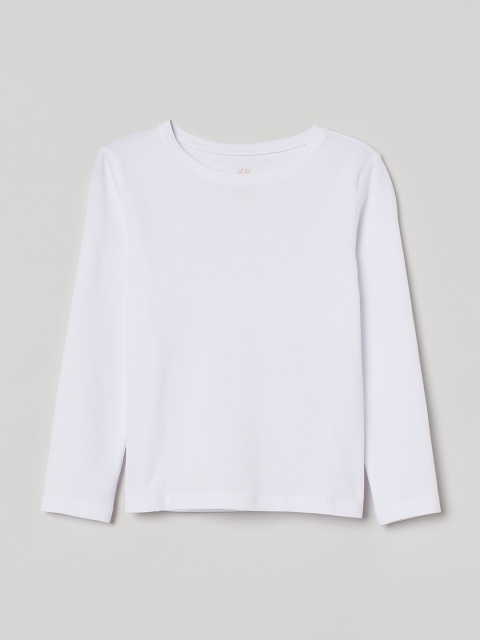 

H&M Girls White Cotton Jersey Top