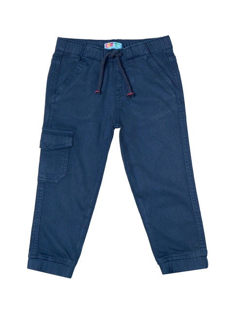 

Kid Studio Boys Navy Blue Solid Slim Fit Joggers