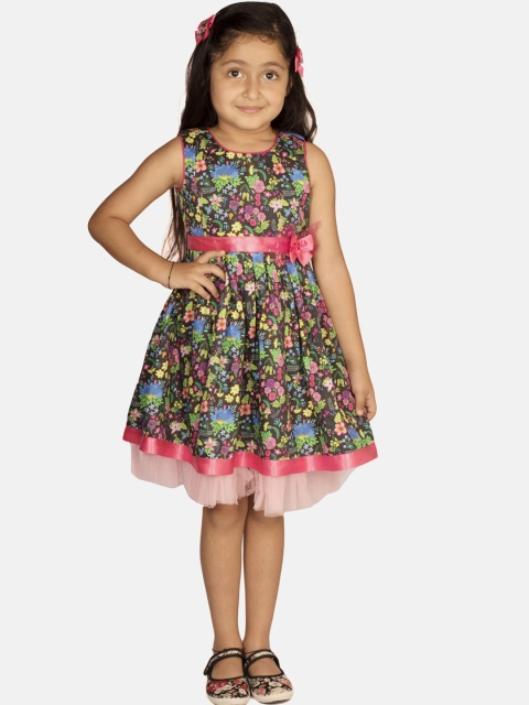 

RIBBON CANDY Girls Brown Printed Fit and Flare Dress