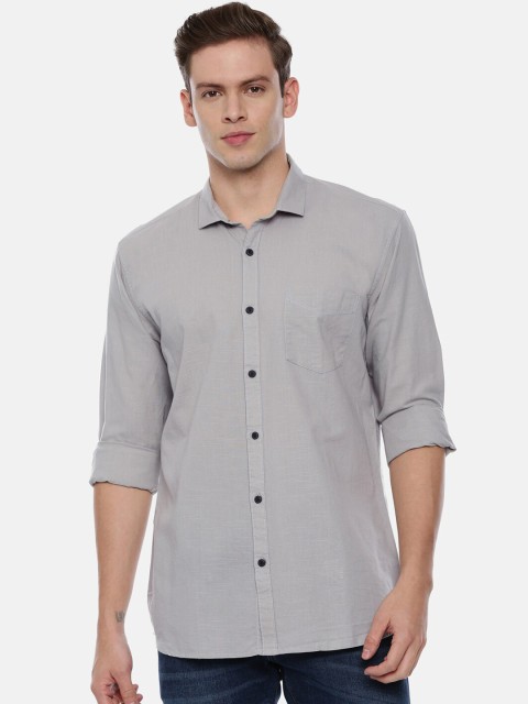 

ROLLER FASHIONS Men Grey Slim Fit Solid Casual Shirt