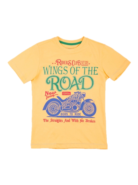 

Cherokee Boys Yellow Printed Round Neck T-shirt