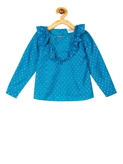 

Cherokee Girls Blue Printed Top