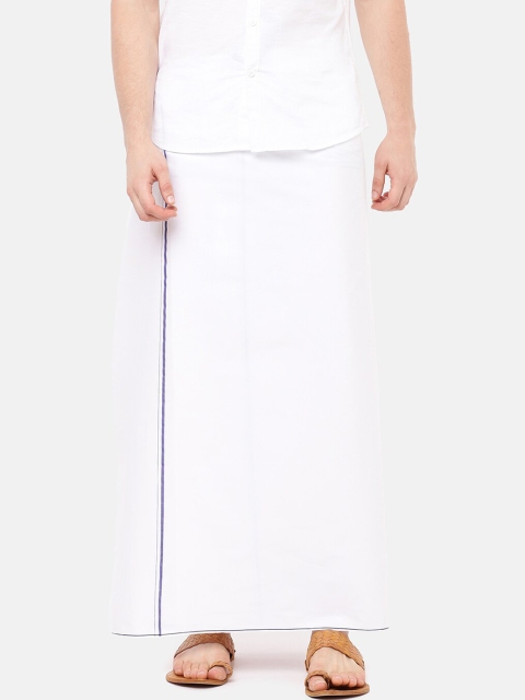 

RAMRAJ COTTON Men White Solid Aayusha Dhoti