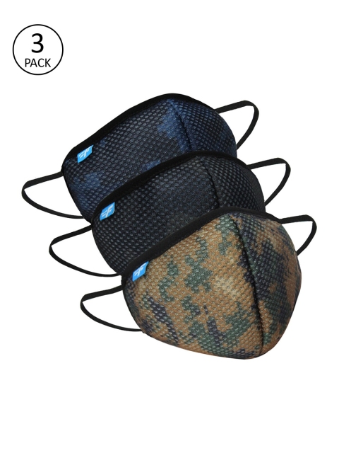 

F Gear Adults Black 3 Pcs 7-Ply F95 Safeguard Reusable Outdoor Masks
