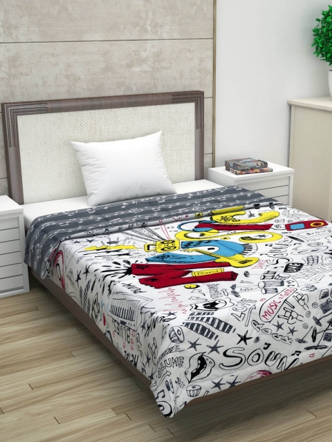 

Divine Casa White & Grey Abstract Mild Winter 110 GSM Single Bed Comforter
