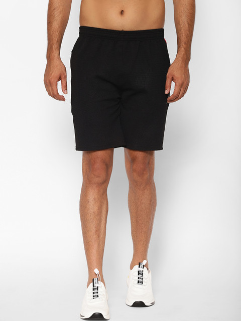 

SAPPER Men Black Solid Slim Fit Sports Shorts