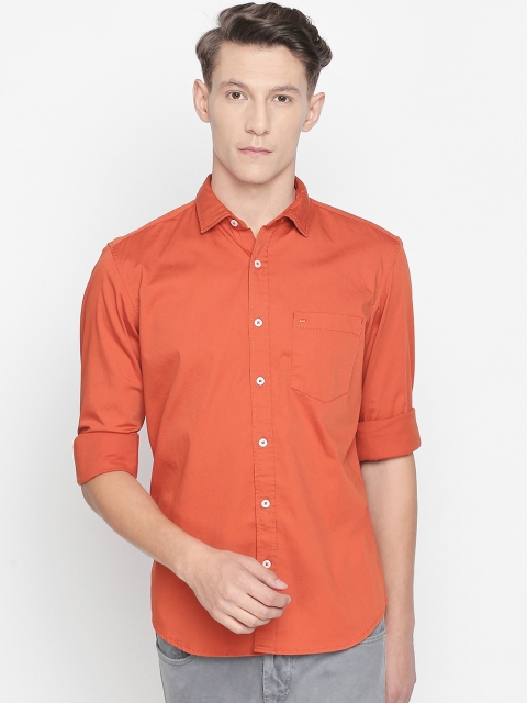 

Basics Men Orange Slim Fit Solid Casual Shirt