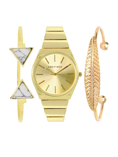 

Joker & Witch Women Gold-Toned Freya Watch Bracelet Stack JWBS168