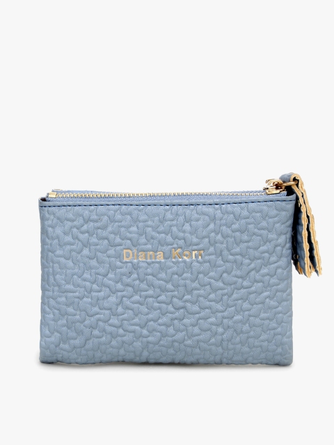 

Diana Korr Women Blue Textured Two Fold Wallet