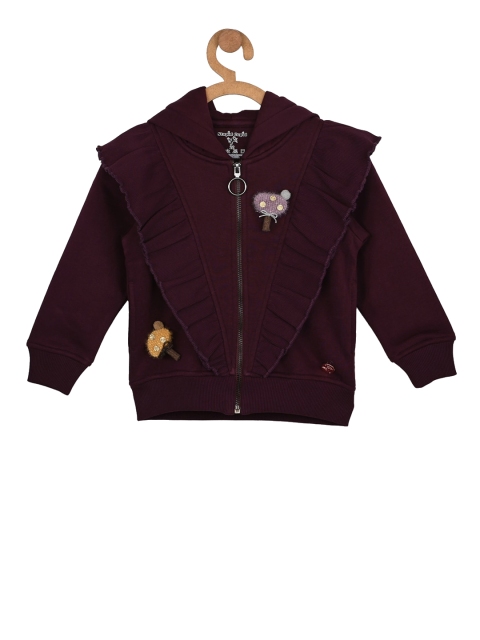 

Stupid Cupid Infant Girls Burgundy Solid Hooded Sweatshirt
