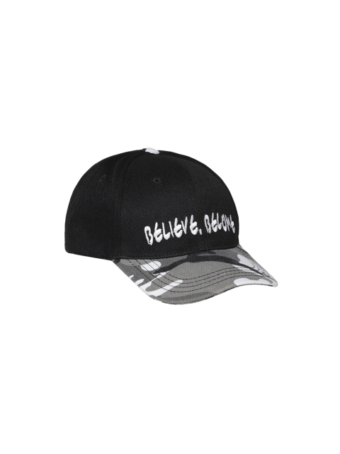 

SG Unisex Black & Grey Printed Snapback Cap