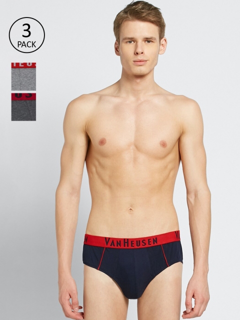 

Van Heusen Men Pack Of 3 Solid Basic Briefs IHEBR3CCC610012, Grey