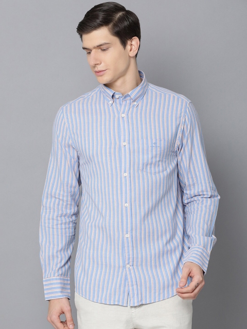 

GANT Men Blue & Beige Regular Fit Striped Casual Shirt