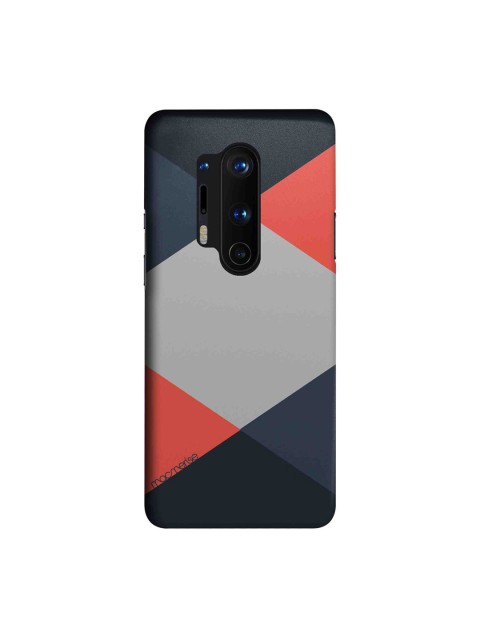 

macmerise Black & Coral-Coloured Criss Cross OnePlus 8 Pro Back Case
