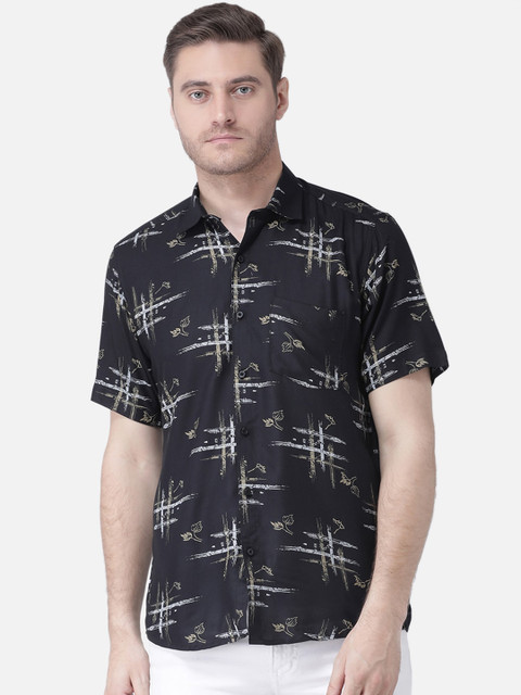 

Zeal Men Black & Beige Regular Fit Printed Casual Shirt