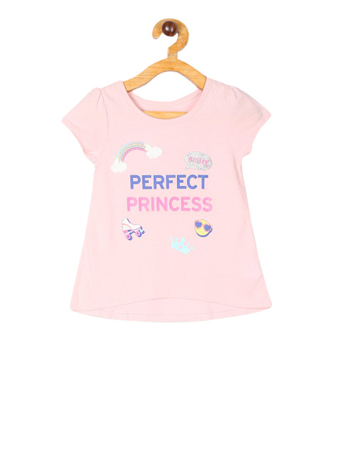 

The Childrens Place Girls Pink & Blue Printed A-Line Top