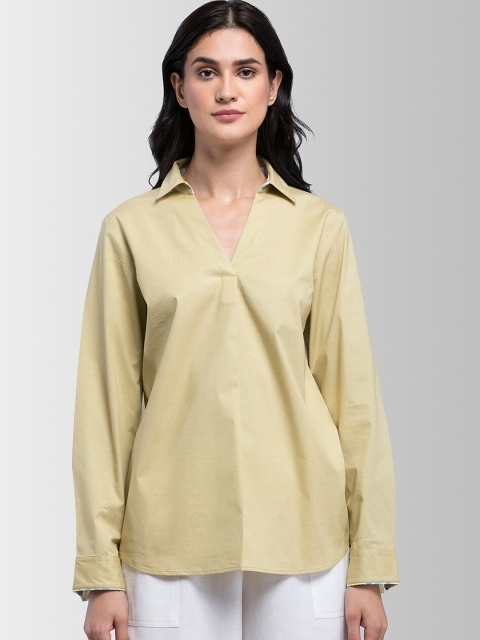 

FableStreet Women Yellow Solid Top