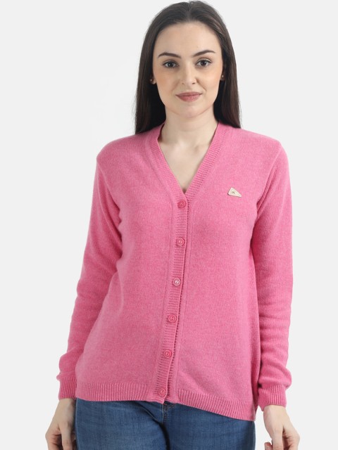 

Monte Carlo Women Pink Solid Cardigan Sweater