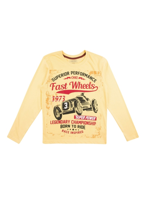 

Cherokee Boys Yellow & Green Printed Round Neck T-shirt