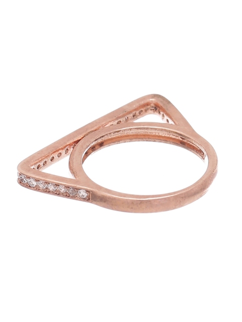 

Tistabene Rose Gold-Plated White AD-Studded Handcrafted Finger Ring