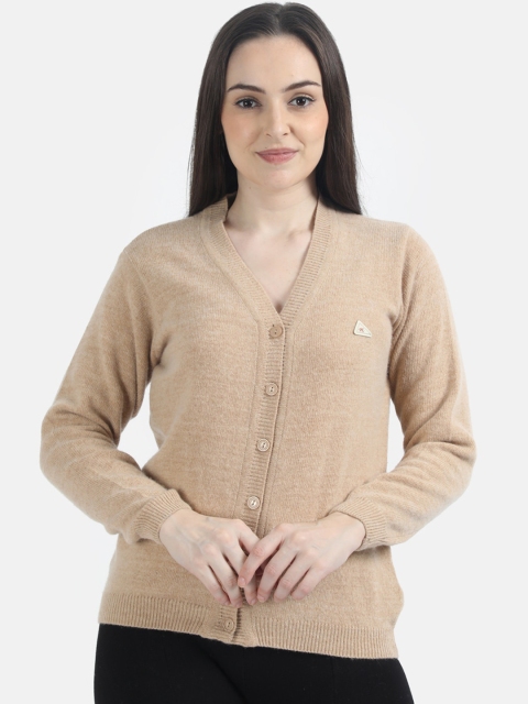 

Monte Carlo Women Camel Brown Solid Cardigan Sweater