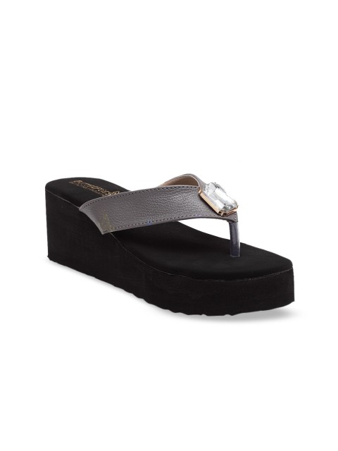 

Butterflies Women Grey Embellished Wedges