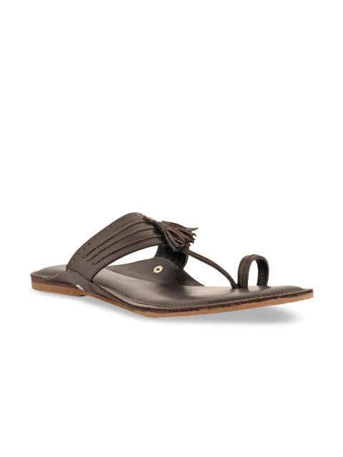 

SKO Men Brown Leather Comfort Sandals
