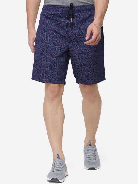

JADE BLUE Men Blue Printed Regular Fit Regular Shorts