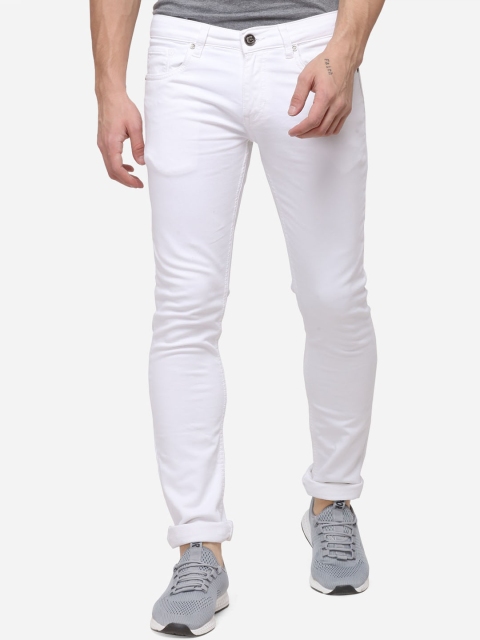

Greenfibre Men White Slim Fit Mid-Rise Clean Look Jeans