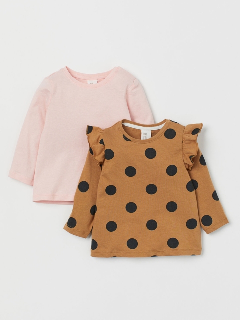 

H&M Girls 2-Pack Jersey Tops, Pink