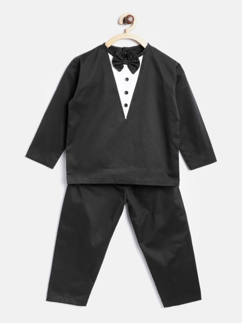 

YK Unisex Kids Black Printed Night suit