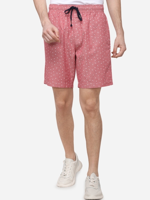 

JADE BLUE Men Pink Printed Regular Fit Regular Shorts