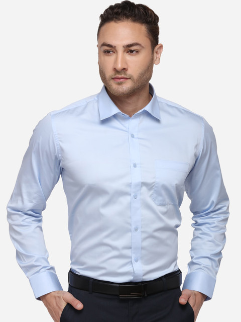 

METAL Men Blue Slim Fit Solid Formal Shirt