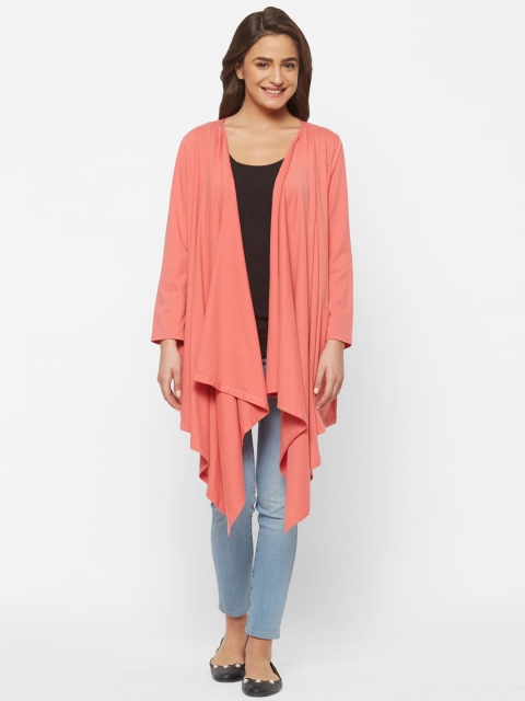 

Mystere Paris Women Orange Solid Open Front Maternity Shrug
