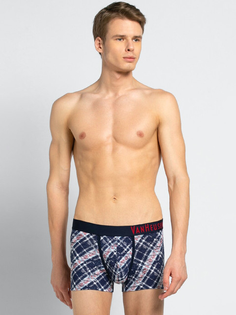 

Van Heusen Men Blue & White Checked Trunks IHETR1CPW0410051